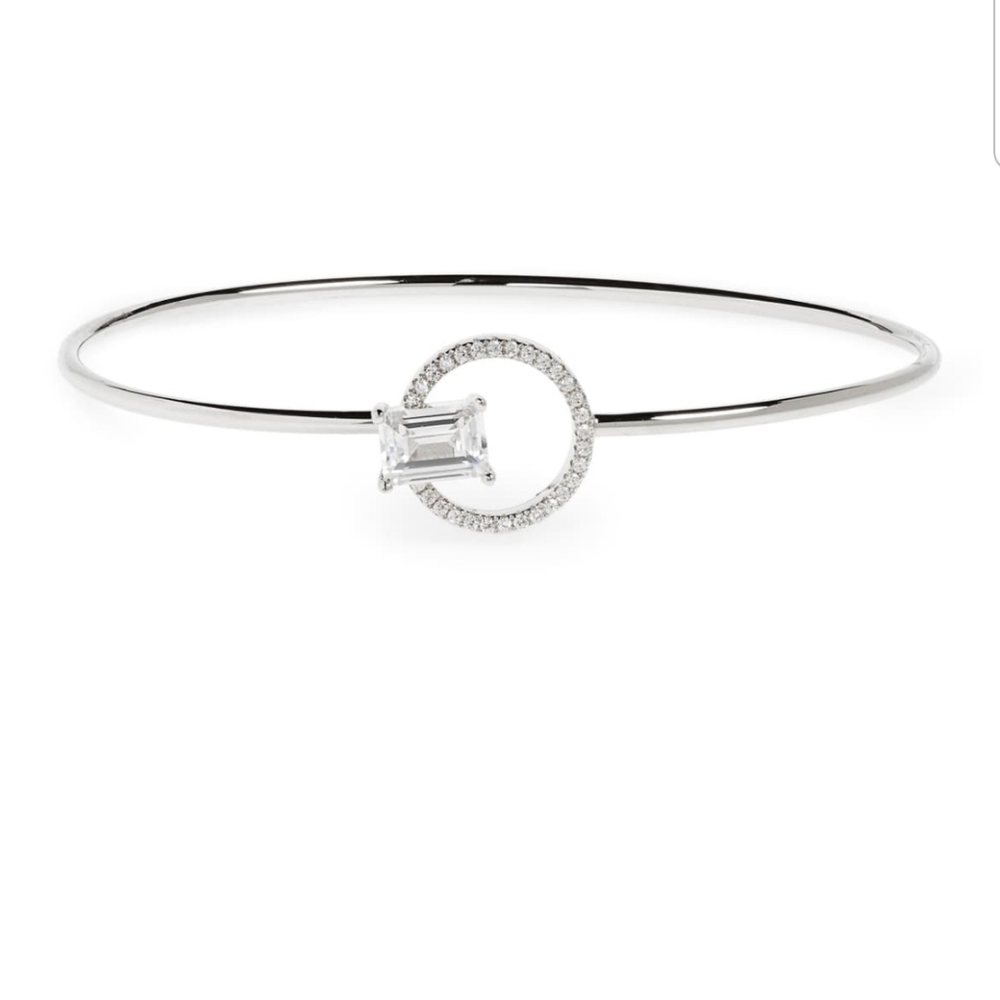 Cubic Zirconia Hook Cuff Bracelet